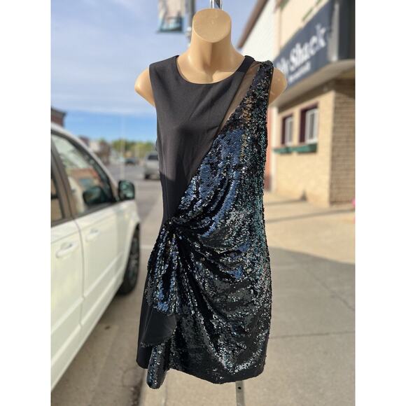 Parker Black Size S Sequin Sleeveless Mesh Cocktail Prom Dress NWT - Picture 7 of 15